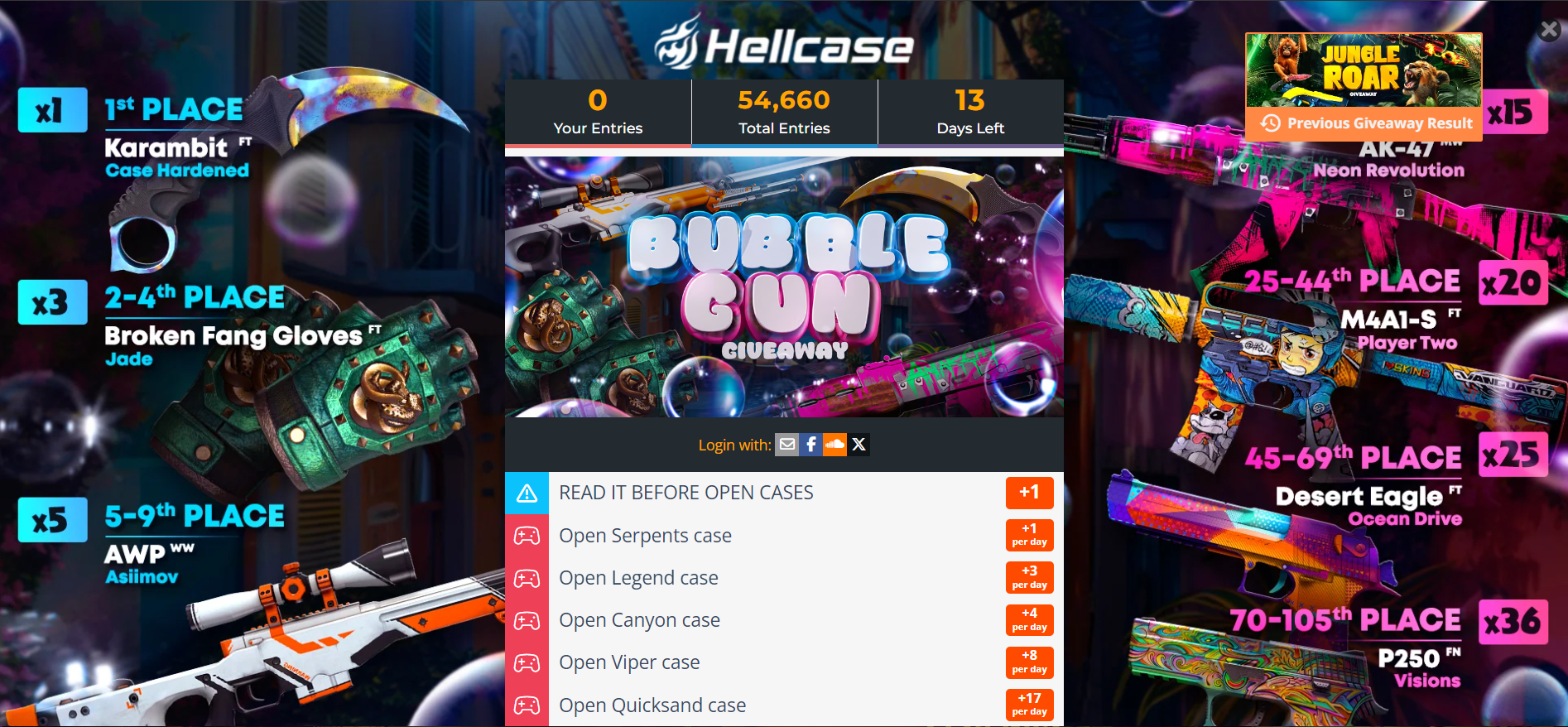 Hellcase Giveaways & Promotions