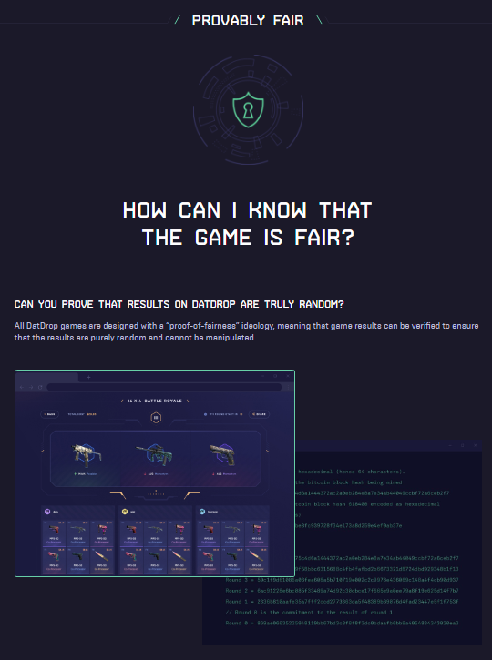 Datdrop Transparency and Odds